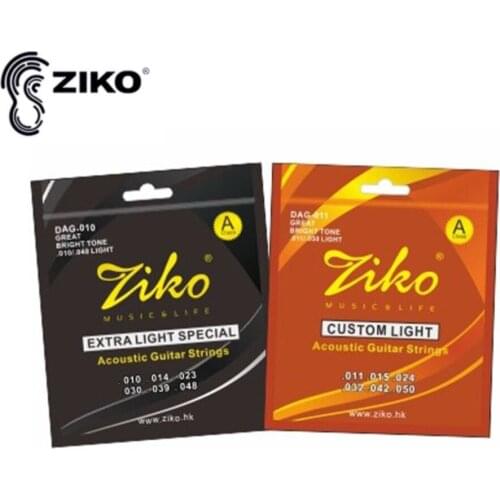 6pcs Guitar Strings Set ZIKO DAG 010-011 Electric Classical Acoustic Guitar Strings Copper Guitar Accessories Top