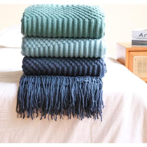 Nordic Knitted Blanket Sofa Bed Decorative Plaid on the Bed Soft Airplane Office Nap Throw Blankets Bed Bedspread Travel Shawl