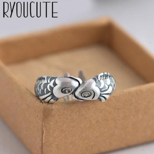 New Charming Open Fish Ring for Women Vintage Boho Party Rings Gothic Punk Jewelry Gifts for Girls 2021