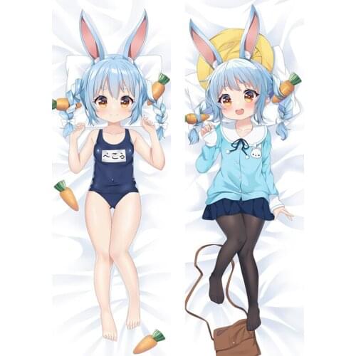 Newly Design Anime Vtuber Usada Pekora Watson Amelia Houshou Marine Cute Girl Throw Pillow Cover Hugging Pillowcase Otaku