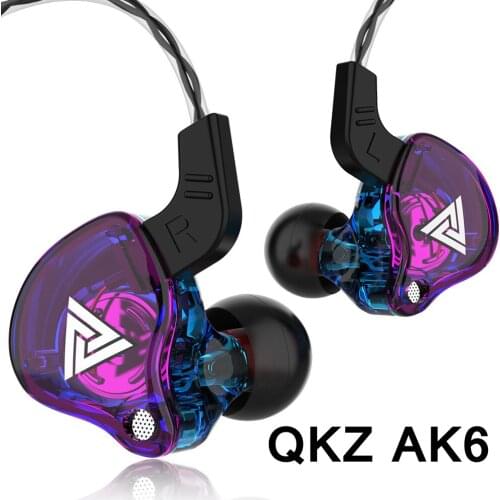 QKZ AK6 3.5mm Wired Headphones Copper Driver Stereo HiFi Earphone Bass Earbuds Music Running Sport Headsets Games fone qkz