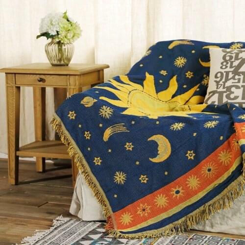 Hand-knitting Tapestry Tassel Decor Chic Boho Witchcraft Large Area Picnic Blanket Travel Shawl Background Wall Bed Room Pendant