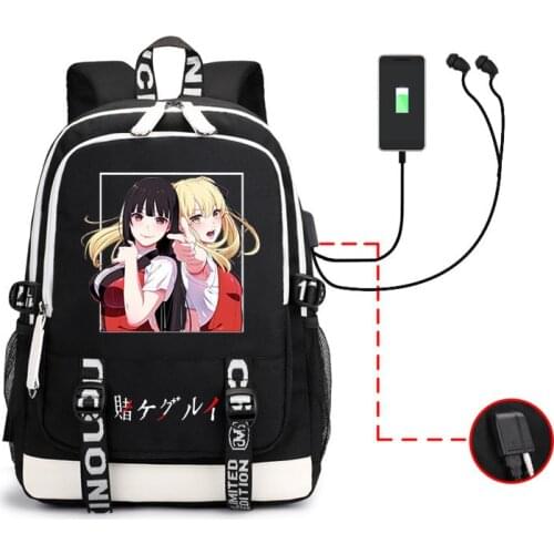 Kakegurui Backpack Anime Jabami Yumeko Plus Ultra Multifunction USB Charging Laptop Shoulder Unisex Travel School Bags Girl Boys