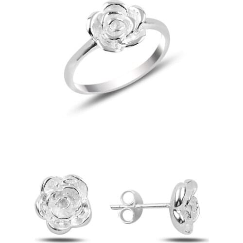 Silver 925 Sterling Sterling Rose Set