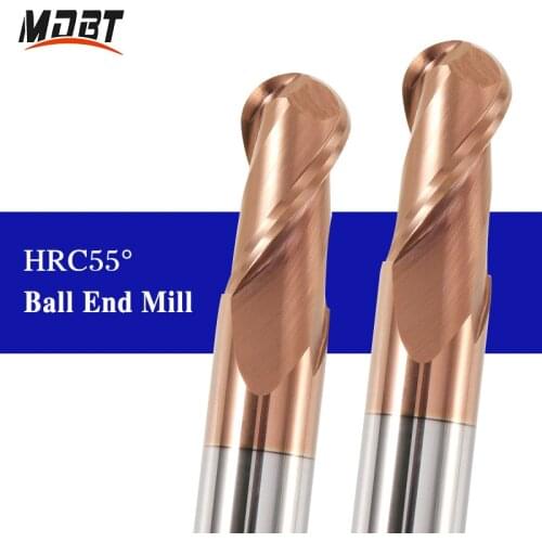 Ball Nose End Mil HRC55 2 Flutes Carbide Ball Nose End Mill Tungsten Steel Cutter R0.5-R10 CNC Router Bit Milling Tool