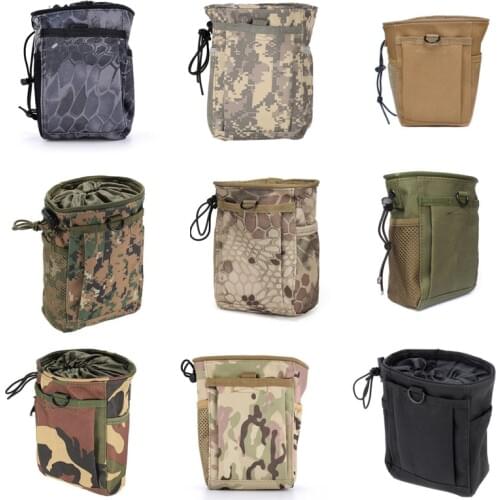 Tactical Molle Folding Dump Drop Magazine Pouch Airsoft Paintball Military Outdoor Hunting Tool Foldable Recovery Mag Bag