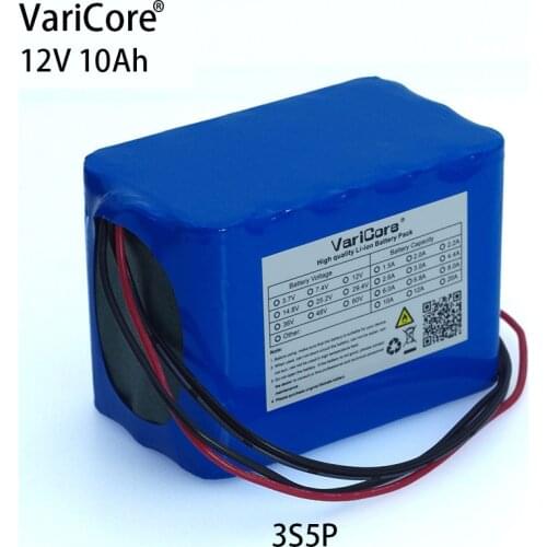 VariCore 100% New Large capacity 12V 10Ah 18650 lithium Rechargeable battery pack with protection board 12.6v 10000 mAh capacity