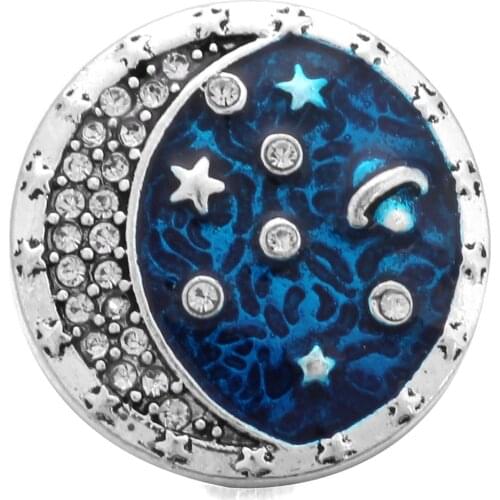 10pcs/lot New Snap Jewelry Rhinestone Snap Oil Painting 18mm Snap Buttons Fit DIY Snap Button Bracelet Bangle Buttons Jewelry