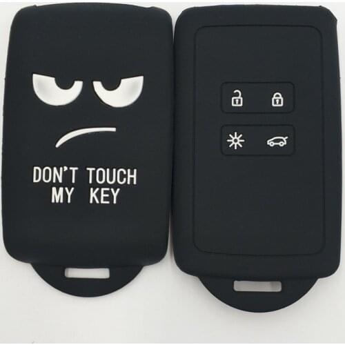 10PC Don't Touch My Key Silicone Car Key Cover Case Shell Fob for Renault Remote Key 4 Button