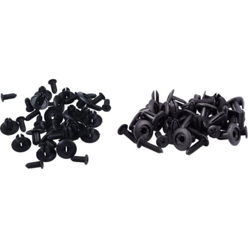 20 Pcs Plastic Rivet Fastener Bumper Fender Retainer Push Clip 6mm with 20 Pcs 8mm x20mm Car Buckle Black Seal Clips