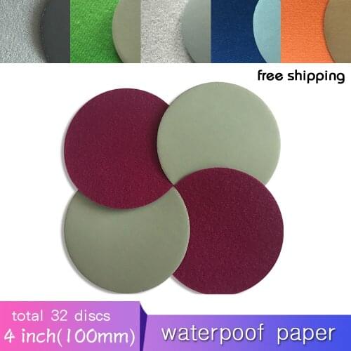 32PCS 4 Inch Flocking Waterproof Sandpaper Abrasive Paper 800 to 10000 Grits Self-adhesive Wet & Dry for Sanding Polishing