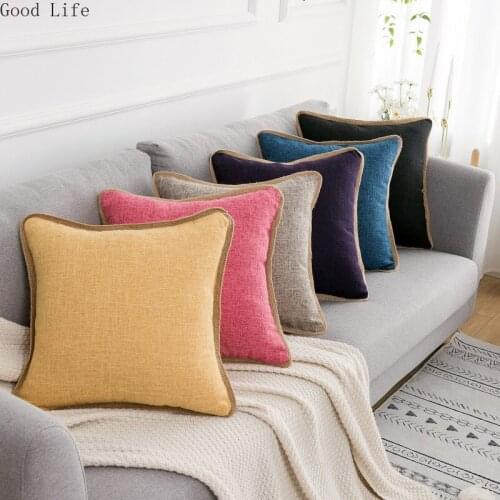 45*45CM Flax Soft Cushion Covers 11 Colors Pillow Cover Bedroom Sofa Decoration Pillow Cases Home Decor