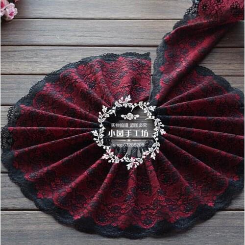 5 Meters 2018 Free Shipping Handmade Hair Decoration Black Burgundy Elastic Stretch Lace Trim Fabric Wedding Dress Lace Trim