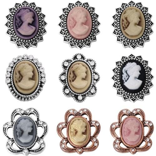 6pcs/lot New Snap Jewelry Bracelets Vintage Girl 18mm Snap Buttons Fit Leather Snap Button Bracelet Bangle