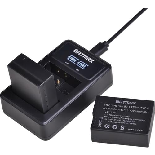 Batmax 1Pc DMW-BLC12e DMW-BLC12 BLC12PP Bateria+LED USB Dual Charger for Panasonic Lumix FZ1000,FZ200,FZ300,G5,G6,G7,GH2,DMC-GX8