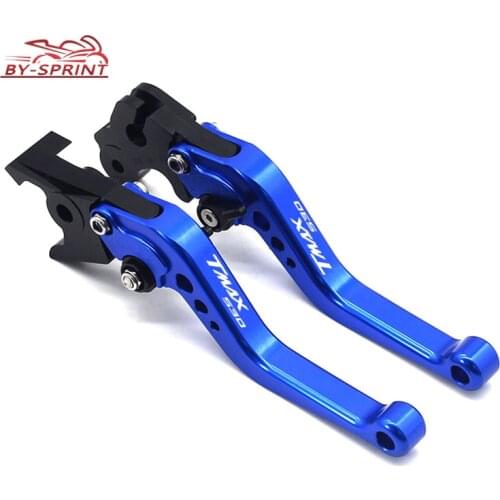Motorcycle CNC Accessories Short Adjustable Brake Clutch Levers Handle With LOGO For YAMAHA TMAX 530 SX DX Tmax530 2012-2019