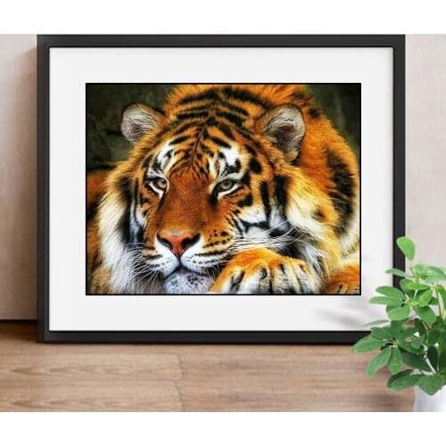 Diamond Painting Tiger Cross Stitch Daimond Painting Mosaic Diy Diamond Embroidery Decoration Home Patterns Rhinestones Arts