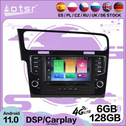 6+128G Carplay Android 11 For Volkswagen Golf 7 2013-2018 Car Multimedia GPS Video Player Radio Receiver Audio Stereo Head Unit