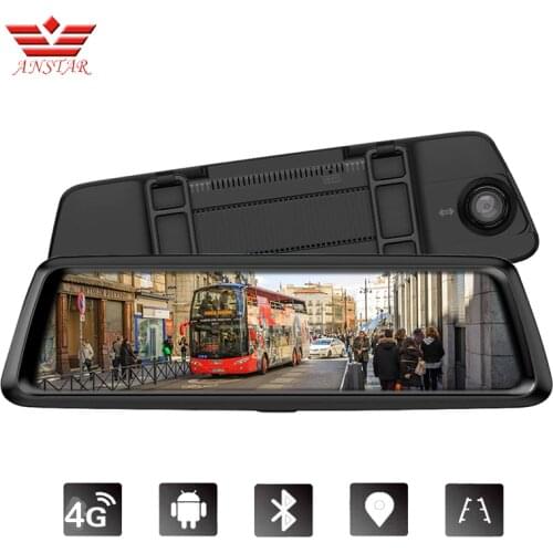 ANSTAR ADAS Car DVR Camera 4G Android Video Recorder Dual Lens Stream Media Rear View Mirror FHD 1080P GPS Navigation Dash Cam