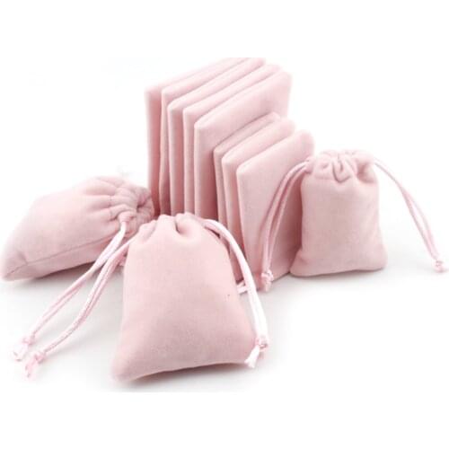 Cotton Drawstring Velvet Gift Bag 5x7cm(1.9"x2.7") 7x9cm(2.7"x3.5") Party Candy Pouch Makeup Jewelry Packaging Can Custom Logo