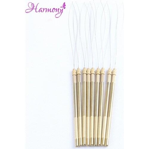Free Shipping 1pcs Copper Handle Ventilating Needles Loop Threader For Micro Beads Hair Extension Tools