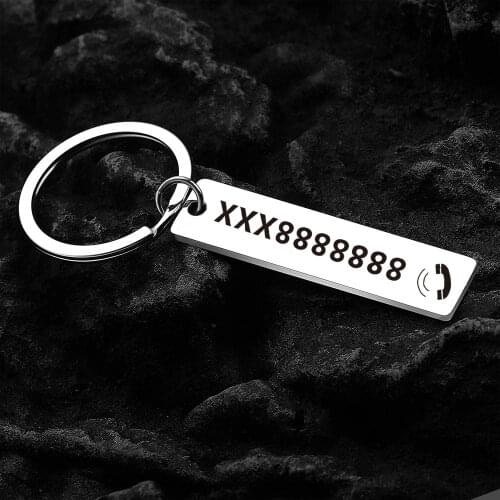 Customized name + mobile phone number front and back anti-lost keychain male and female car keychain decoration accessories