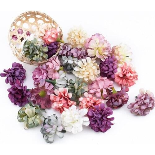 Hydrangea 10pcs Artificial Flowers Head Garland Wedding Decoration Fake Flowers Arrangments Diy Garden Home Decor Scrapbooking