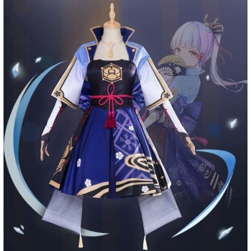 Hot Game Genshin Impact Kamisato Ayaka Cosplay Costume Carnival Halloween Costumes Women Party Sexy Dress Uniform Cartoon Outfit