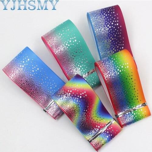 I-19911-2126, 38mm 1-1/2'' Gradient hot silver printed grosgrain ribbon packaging design, DIY accessories handmade materials