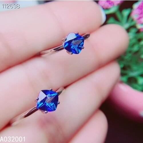 KJJEAXCMY fine jewelry natural blue topaz 925 sterling silver new women gemstone ring support test noble