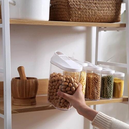 Food Storage Container Plastic Kitchen Refrigerator Noodle Box Multigrain Storage Tank Transparent Sealed Cans Kitchen Items