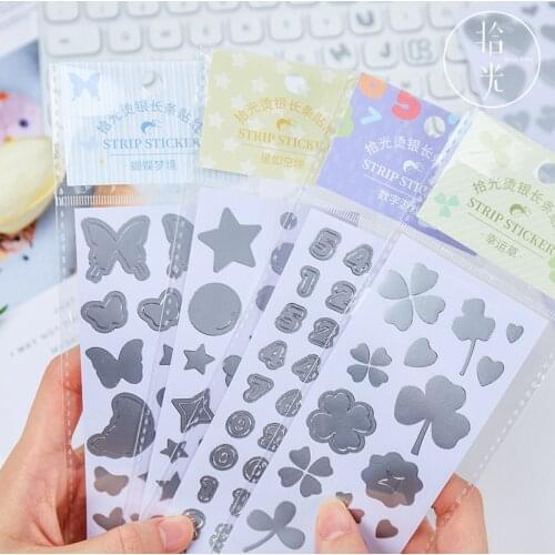 Korean Gold Stamping English Digital Ribbon Sticker DIY Scrapbook Polaroid Star Card Stationery Decoration Sticker