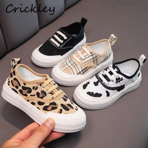 Spring Autumn Kids Canvas Shoes Fashion Leopard Print Casual Shoes For Toddler Boys Girls Sneakers Soft Non Slip Children Shoes