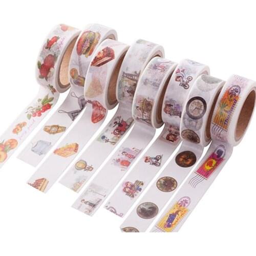 1 Pcs Home Decoration Japanese Paper Washi Tapes Kawaii Masking Tape Material Escolar Papel DIY Scrapbook Size 15mm*7m