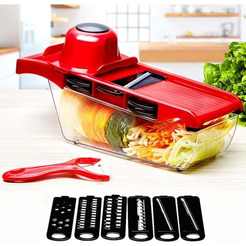 Multifunctional 6In1 Vegetable Slicing Grating Garlic Press Vegetable Cutter Potato Peeler Carrot Cheese Grater Vegetable Slicer