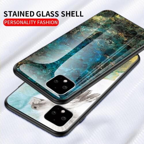 Marble glass phone case for Google Pixel 4A 4 XL cover coque for Google Pixel 3A XL 3 XL 2 XL 1 XL Anti-fall protective case