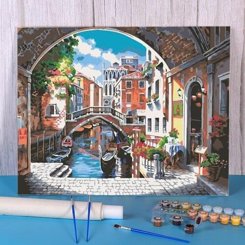 Landscape Night Coloring By Numbers Painting Complete Kit Oil Paints 40*50 Boards By Numbers Paintings For Kids Handicraft