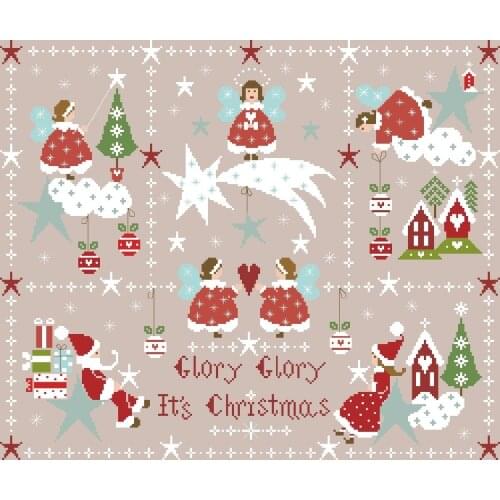 Beautiful Christmas cross stitch kit design cotton silk thread 18ct 14ct 11ct linen flaxen canvas embroidery DIY needlework