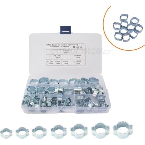 70 Boxed Galvanized Double Ear Clamps Double Ear Endless Clamps Double Ear Hoops Water Pipe Clamps