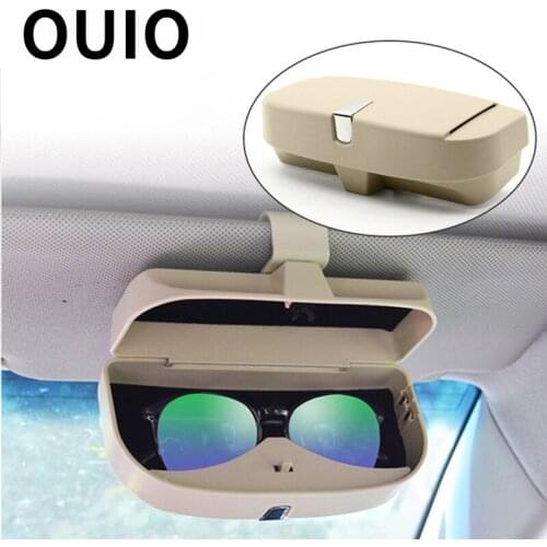 OUIO NEW 1PC Car Glasses Storage Case & Card clip For Fiat Punto Volkswagen VW Polo Passat B7 B8 Golf 5 6 7 Touran T5 Tiguan