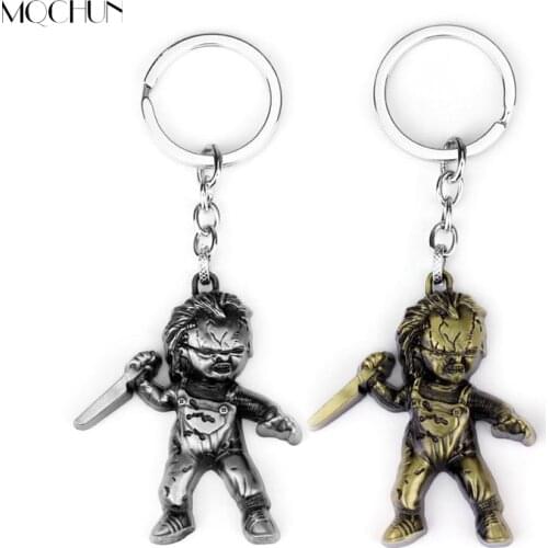 Horror Movie Jewelry Seed of Chucky Keychain Keyrings Mens Fash Hip Hop Car Key Chains Chaveiro Christmas Gift dropshipping