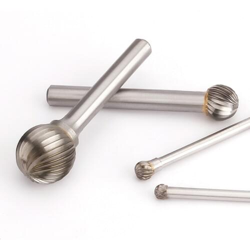 YG8 Alloy Rotary File 1Pcs Round D-type Single slot Tungsten Steel Wood Carving Grinding Head Hard Metal Milling Cutter 3mm-16mm