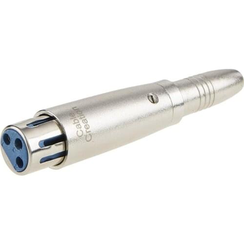 XLR 3 Pin Female to 1/4" 6.35mm Female Socket Audio Adapter, Silver