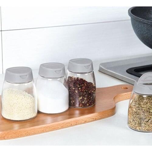050 High Quality Glass Seasoning Cans Jar Salt&Pepper Shaker Spice Pepper Salt With Removable Lid BBQ Tools Cooking Accessory