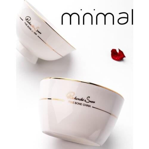 1pc Green Leaf Design Bowl European Style Ceramic Rice Bowl Milk Bowl Fine Bone China Breakfast Bowl Dinnerware