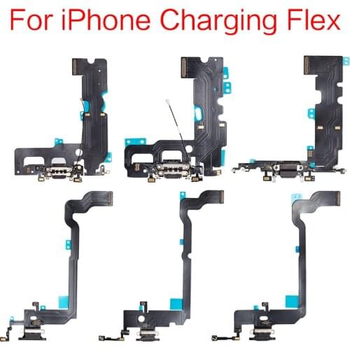 1pcs For iPhone 7 8 Plus X XR XS MaxCharger Charging USB Port Dock Connector Flex Cable With Microphone And Headphone Audio Jack