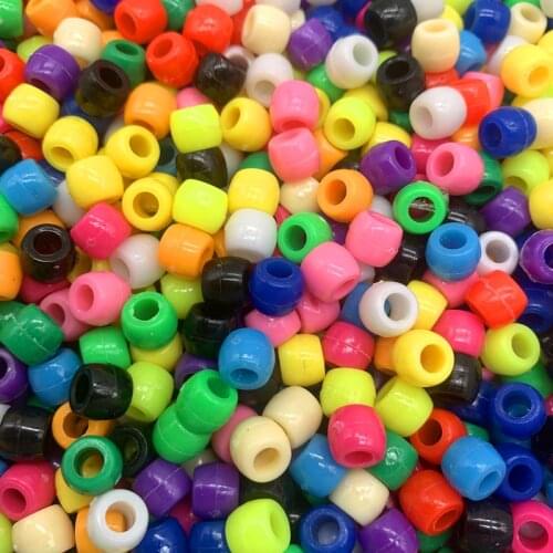 100pcs 6x8mm Bracelet Accessories Children Gift Handcraft Department Round Shape Acrylic Sugar Beads Jewelry