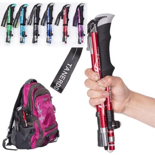 4-Section Anti Shock Walking Stick Hiking Trekking Trail Ultralight Adjustable Canes Aluminum Alloy Folding X370D