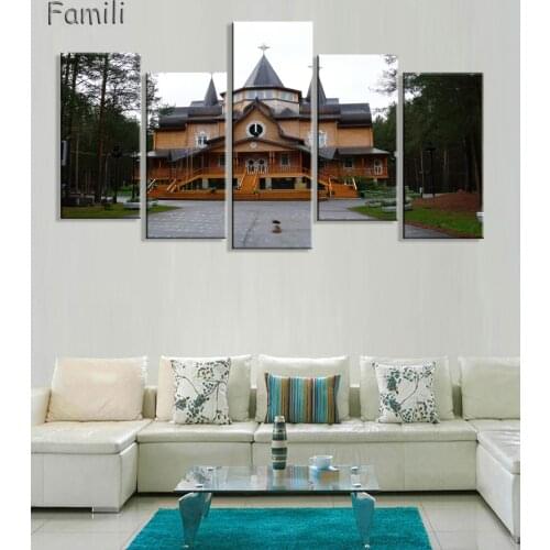 5Pieces Exclusive Sale Russian Architecture Home Decorative Animal Oil Painting Bedroom Living Room Landscape Canvas Painting