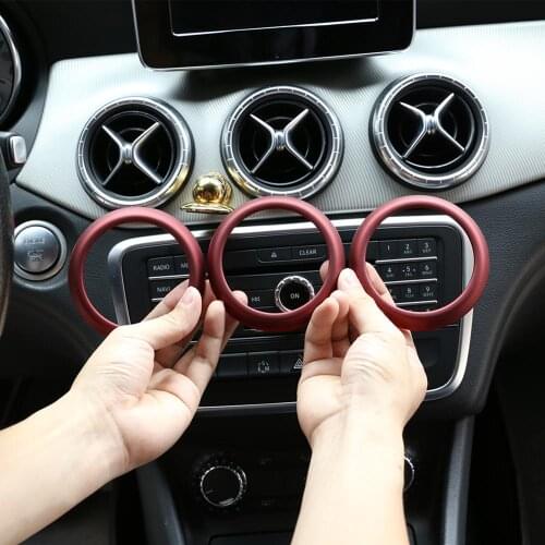 5pcs Red ABS Car Air Conditioning Vent Ring Trim for Mercedes benz CLA GLA A Class A180 W176 C117 GLA200 2013-2019 Accessories